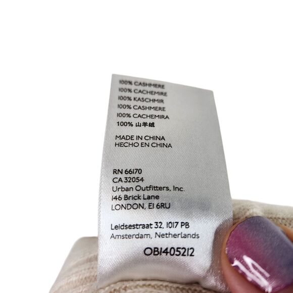 MAEVE Anthropologie Sweater Womens Medium Petite Cream Cashmere Ribbed Knit - Picture 13 of 15